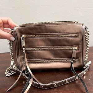 Rebecca Minkoff rose gold zipper crossbody